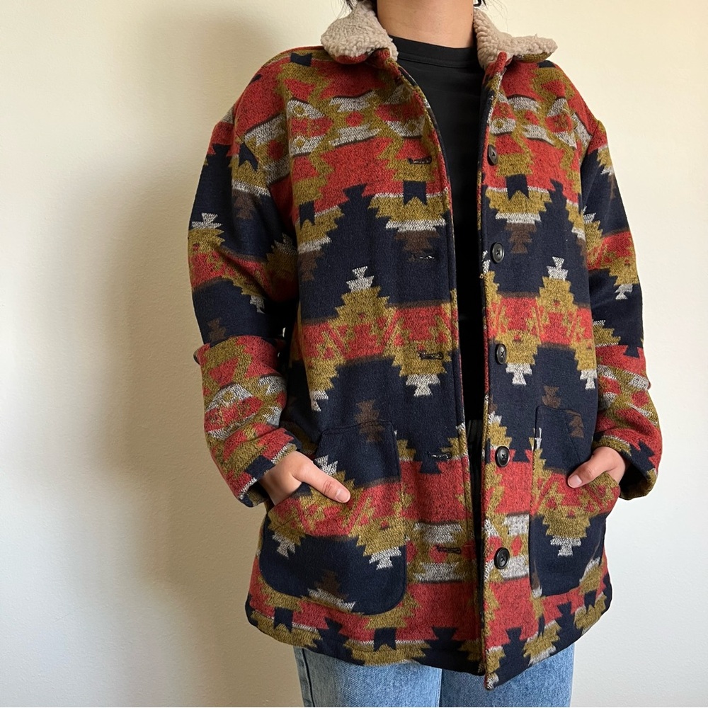 ASOS Patterned Sherpa Jacket